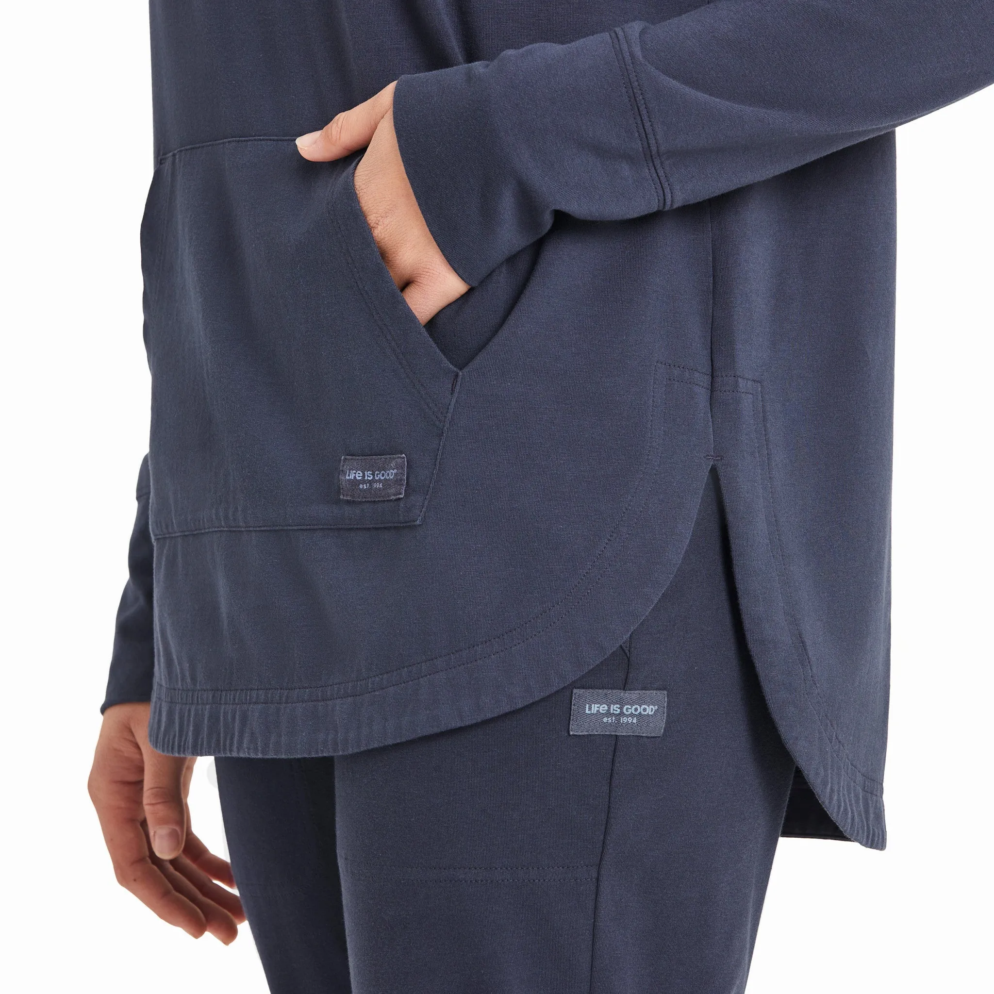 Women's Groovy Hello Sunshine Crusher-FLEX Hoodie Tunic Life is Good