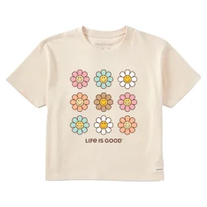 Women's Groovy Smile Daisies Short Sleeve Crusher Boxy Tee Life is Good