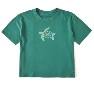Women's Groovy Turtle Short Sleeve Crusher Boxy Tee Life is Good
