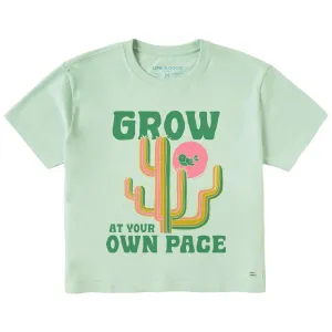 Women's Grow at Your Own Pace Cactus Short Sleeve Crusher Boxy Tee Life is Good