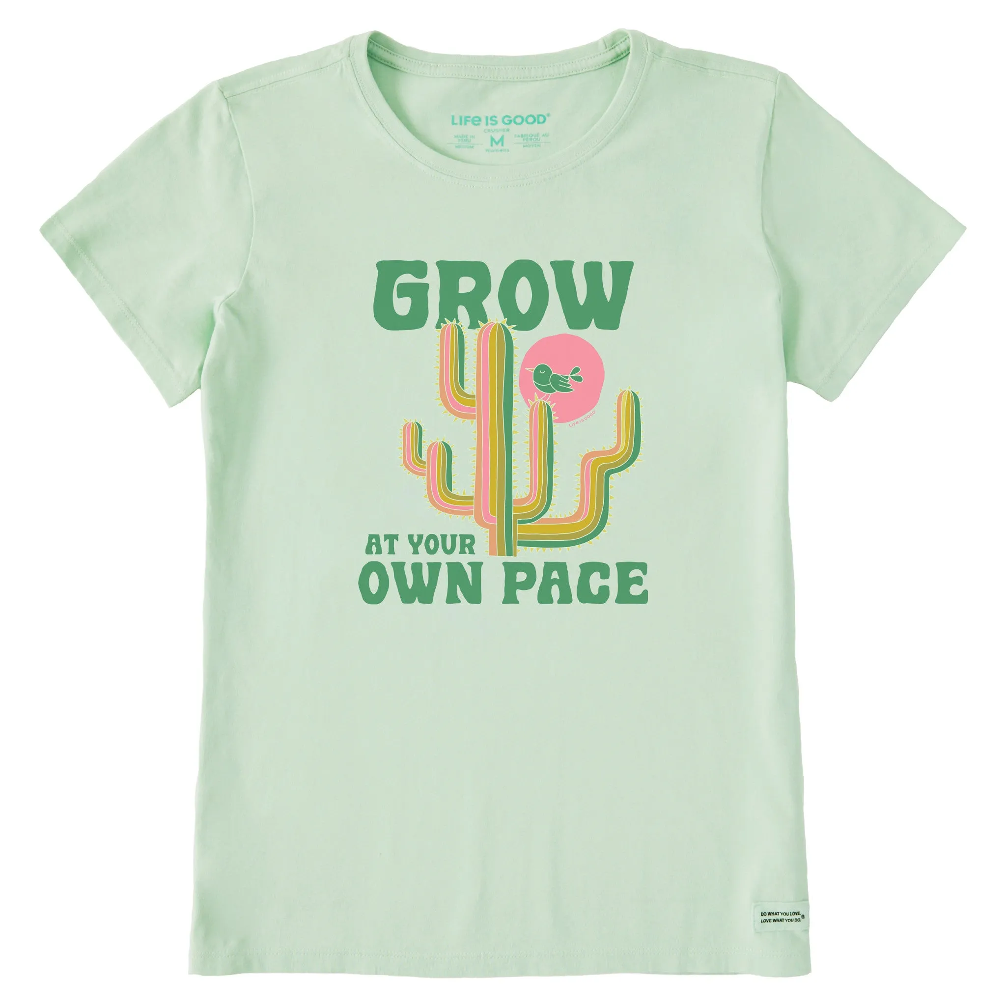 Women's Grow at Your Own Pace Cactus Short Sleeve Crusher Tee Life is Good