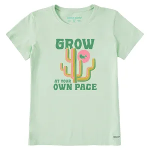 Women's Grow at Your Own Pace Cactus Short Sleeve Crusher Tee Life is Good