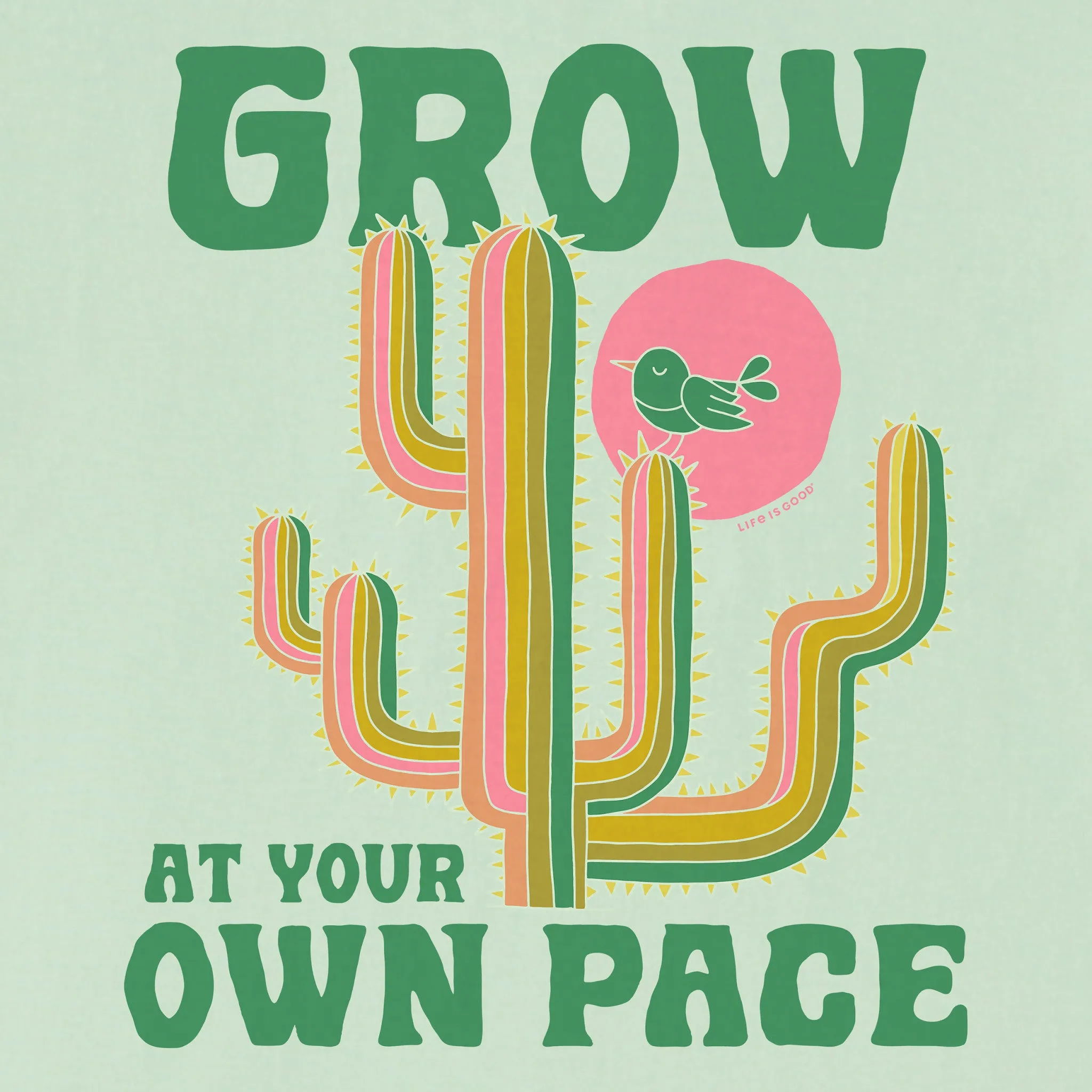 Women's Grow at Your Own Pace Cactus Short Sleeve Crusher Tee Life is Good