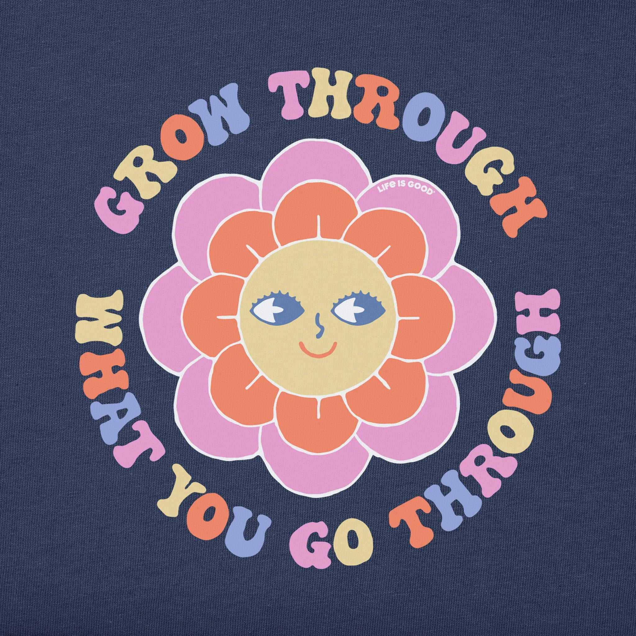 Women's Grow Through Smile Blossom Long Sleeve Crusher Boxy Tee Life is Good