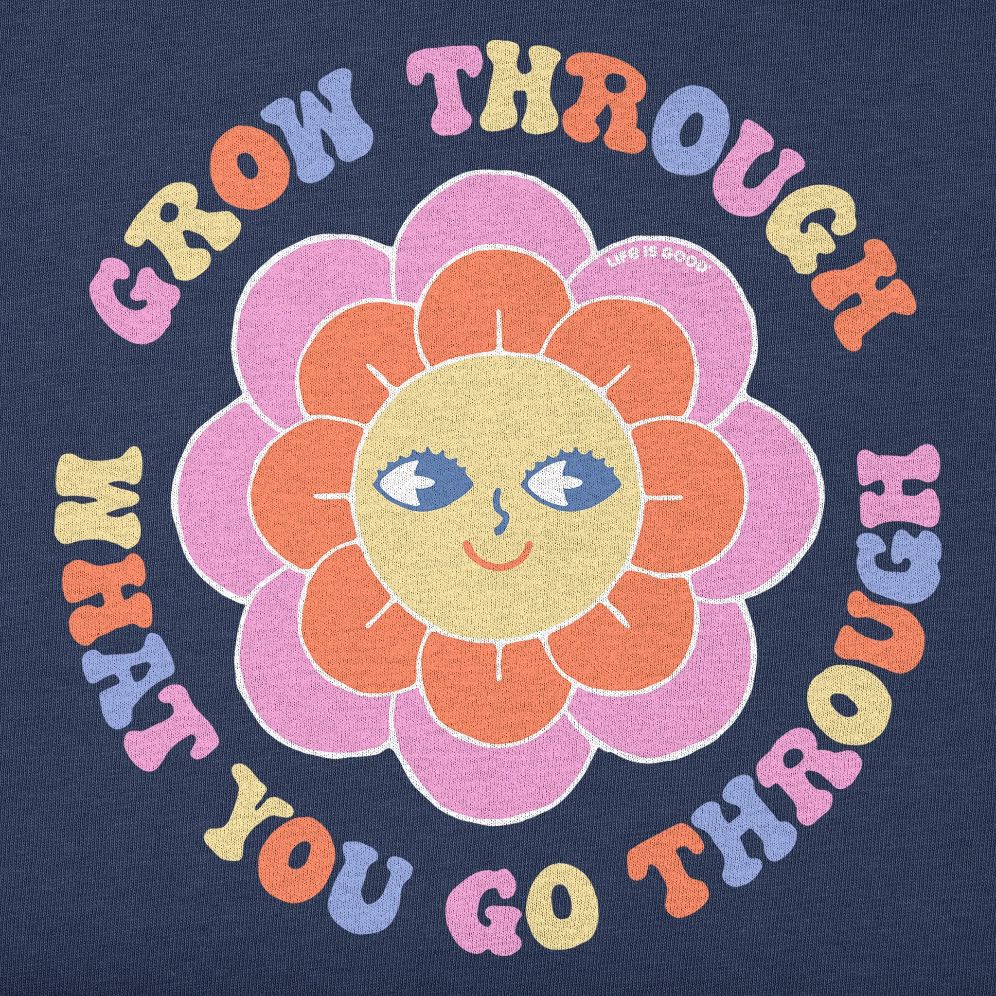 Women's Grow Through Smile Blossom Long Sleeve Crusher Boxy Tee Life is Good