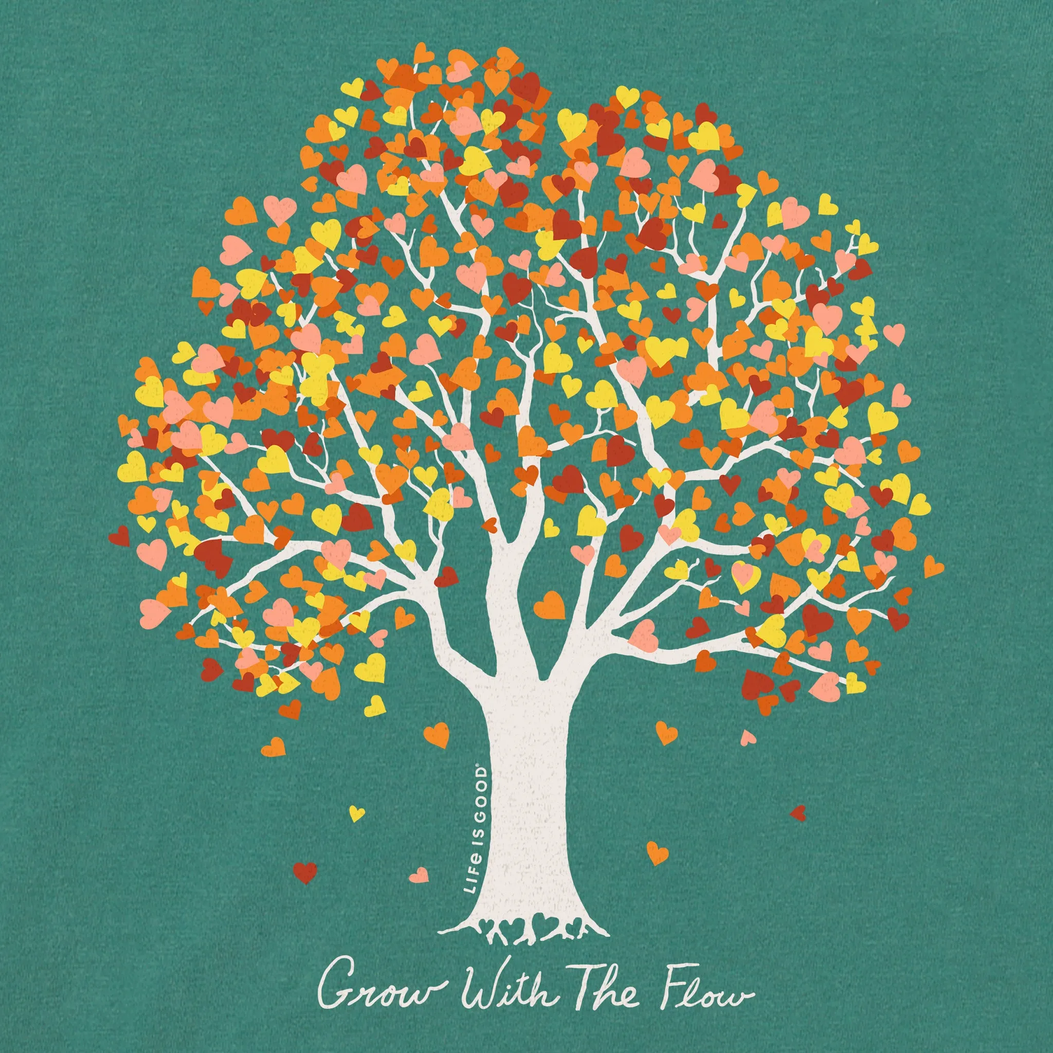 Women's Grow with the Flow Fall Heart Tree Short Sleeve Crusher Tee Life is Good