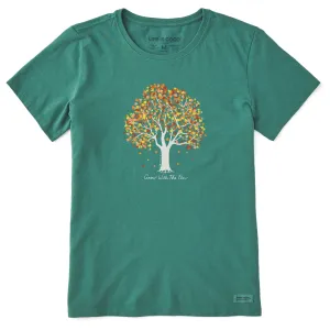 Women's Grow with the Flow Fall Heart Tree Short Sleeve Crusher Tee Life is Good