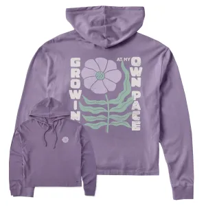 Women's Growing at my Own Pace Crusher Boxy Hoodie Life is Good
