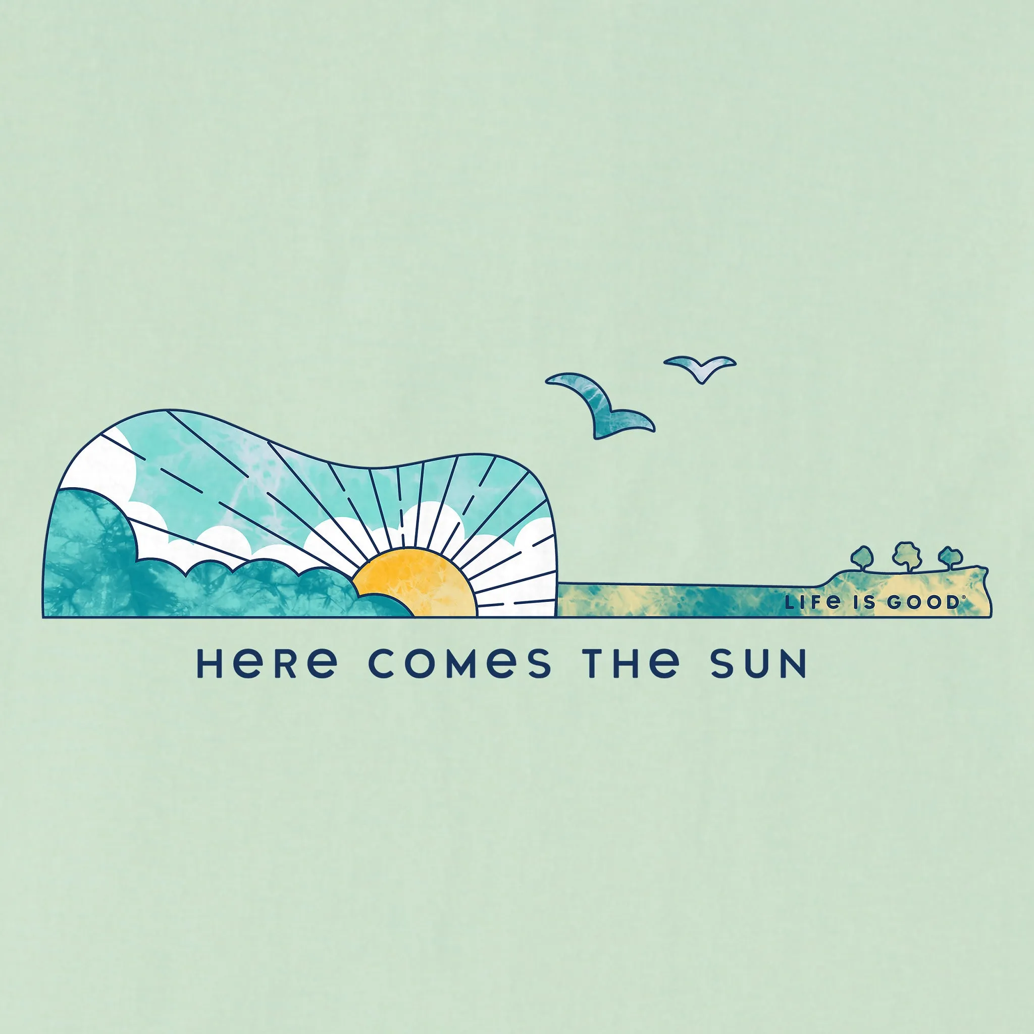 Women's Guitar Here Comes the Sun Short Sleeve Crusher Tee Life is Good