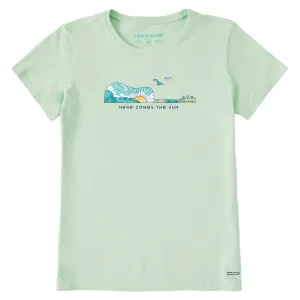 Women's Guitar Here Comes the Sun Short Sleeve Crusher Tee Life is Good