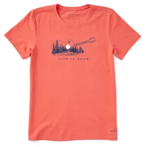 Women's Guitar Landscape Short Sleeve Tee Life is Good