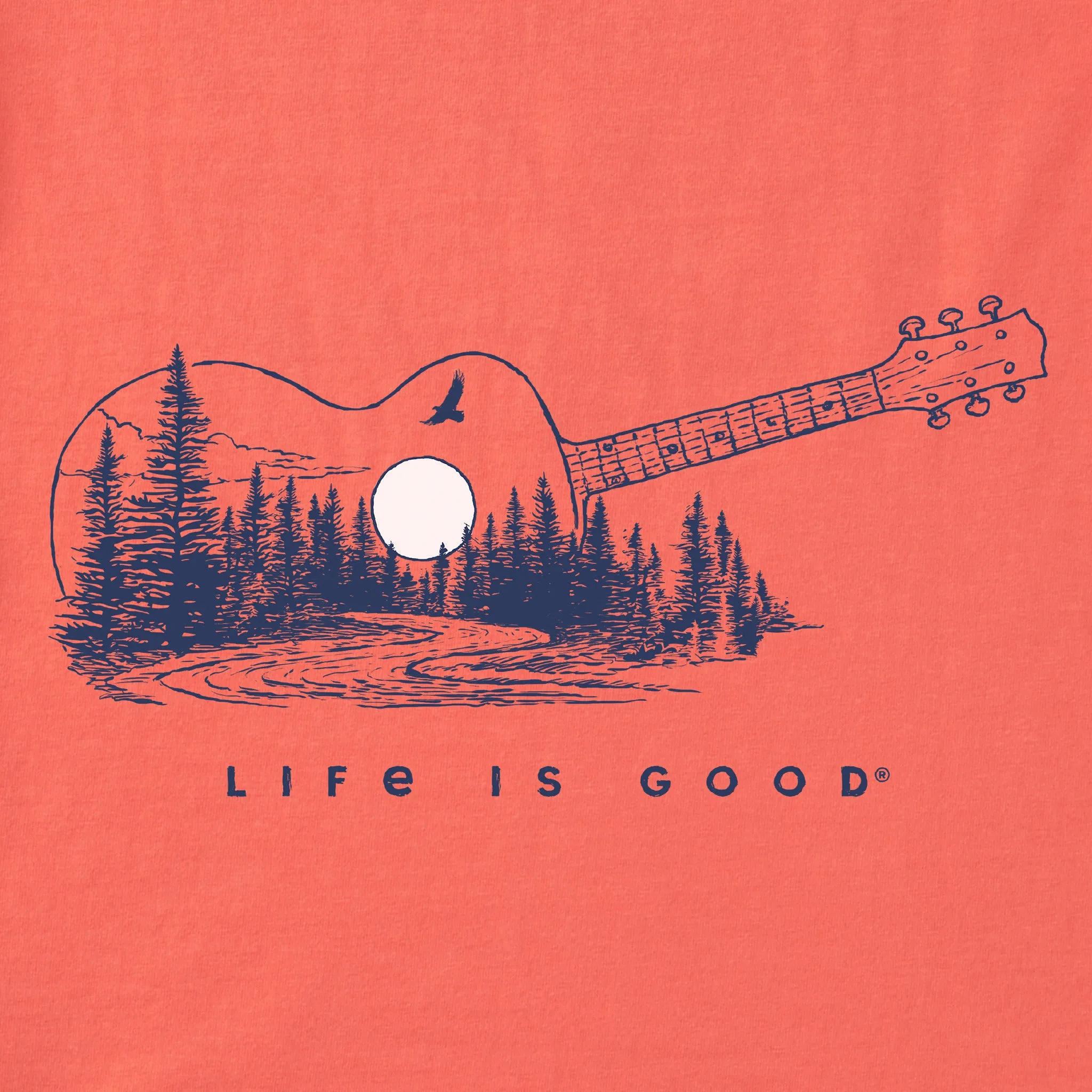 Women's Guitar Landscape Short Sleeve Tee Life is Good