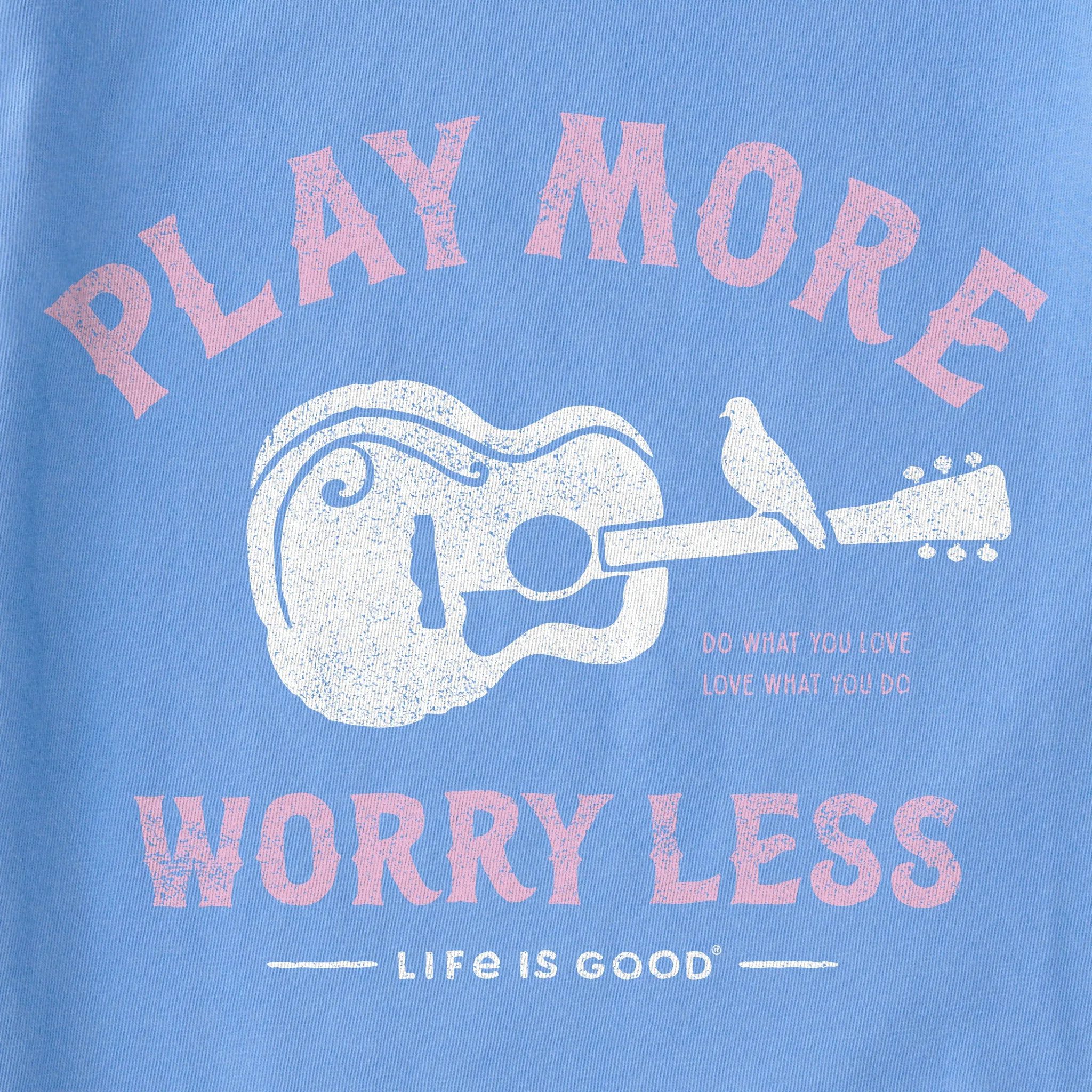 Women's Guitar Play More Short Sleeve Tee Life is Good