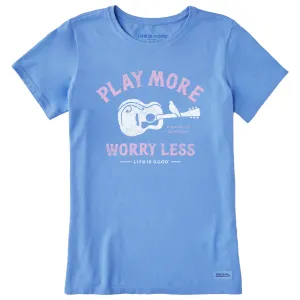 Women's Guitar Play More Short Sleeve Tee Life is Good