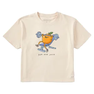 Women's Gym & Juice Short Sleeve Crusher Boxy Tee Life is Good