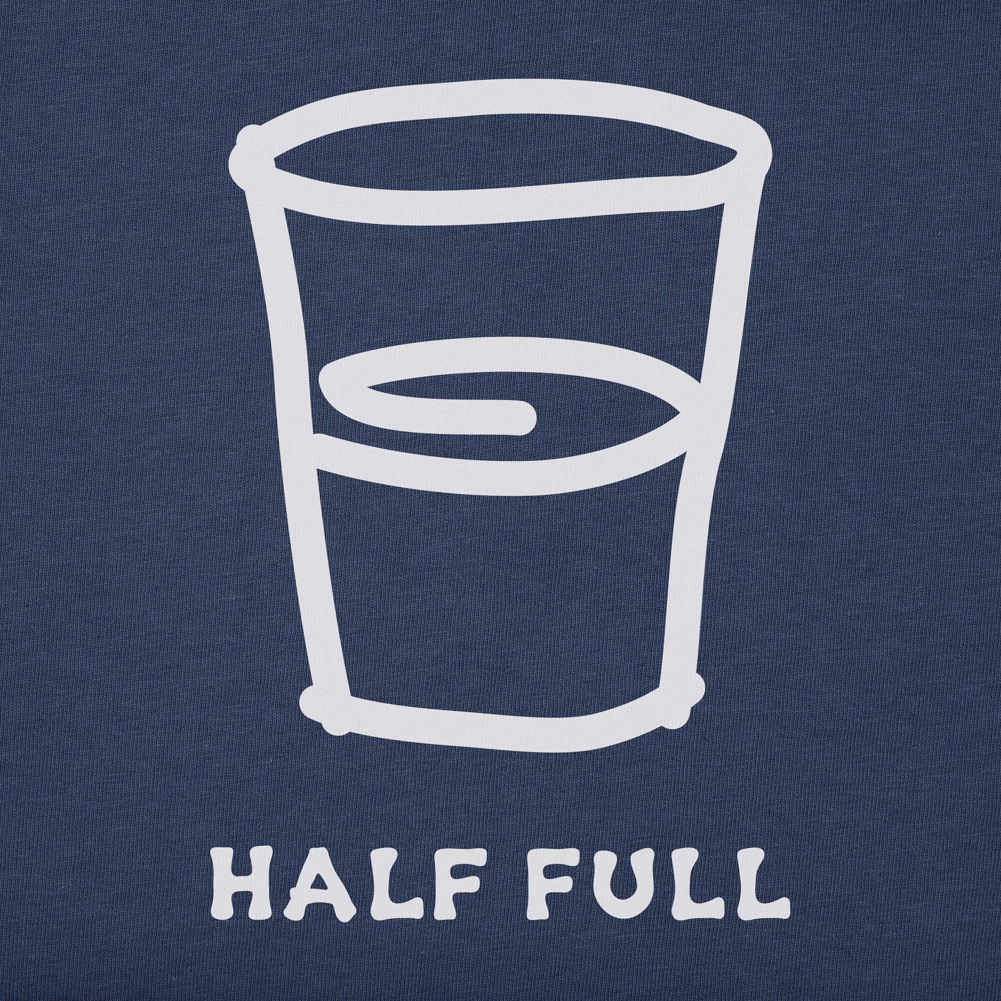 Women's Half Full Glass Short Sleeve Crusher Tee Life is Good