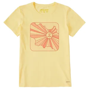 Women's Halftone Sunburst Short Sleeve Crusher Tee Life is Good