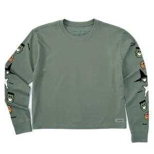 Women's Halloween Long Sleeve Crusher Boxy Tee Life is Good