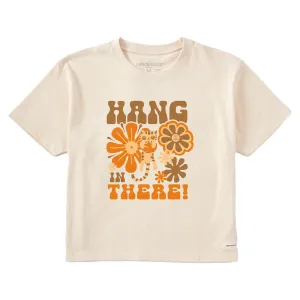 Women's Hang in There Cat Short Sleeve Crusher Boxy Tee Life is Good