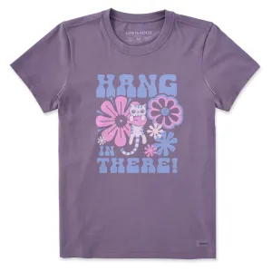 Women's Hang in There Cat Short Sleeve Crusher Tee Life is Good