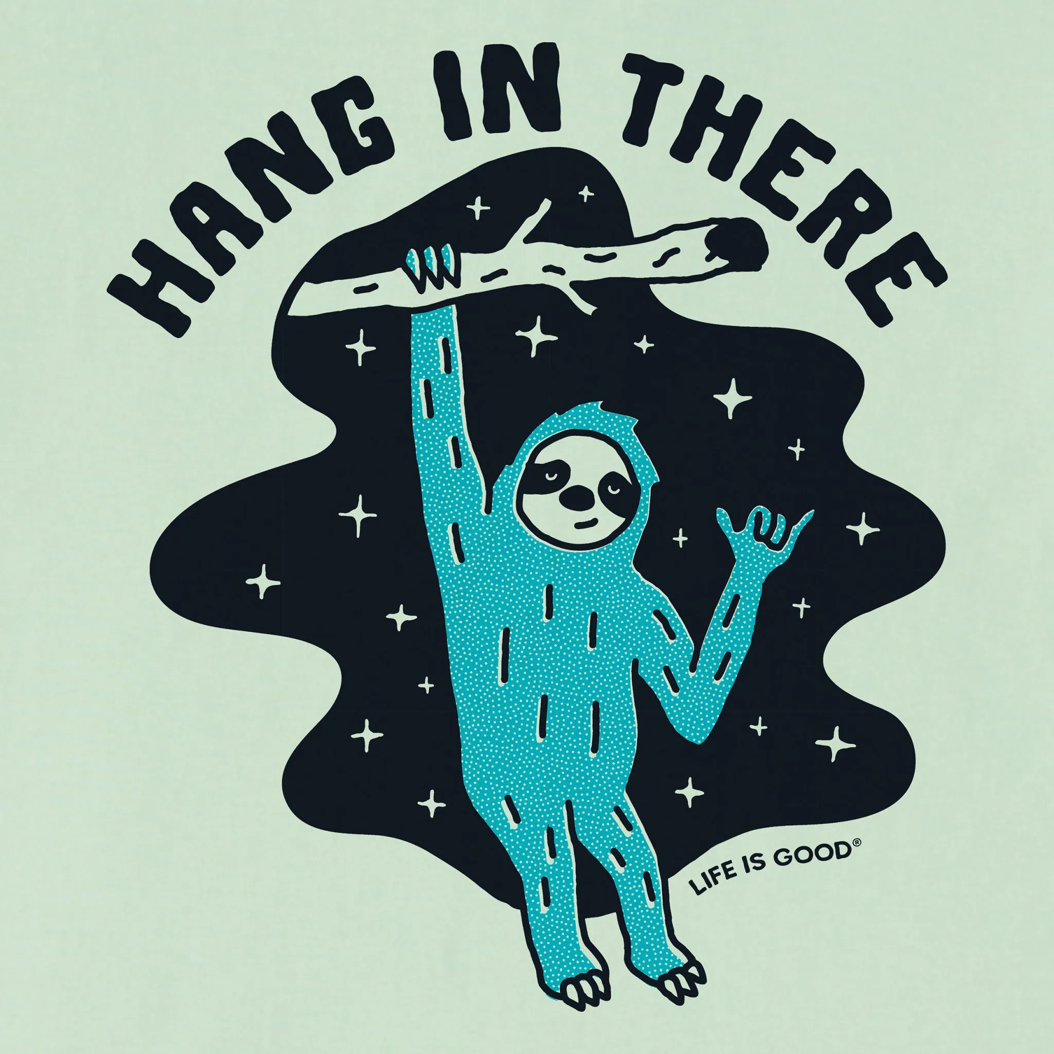 Women's Hang in There Space Sloth Short Sleeve Crusher Boxy Tee Life is Good