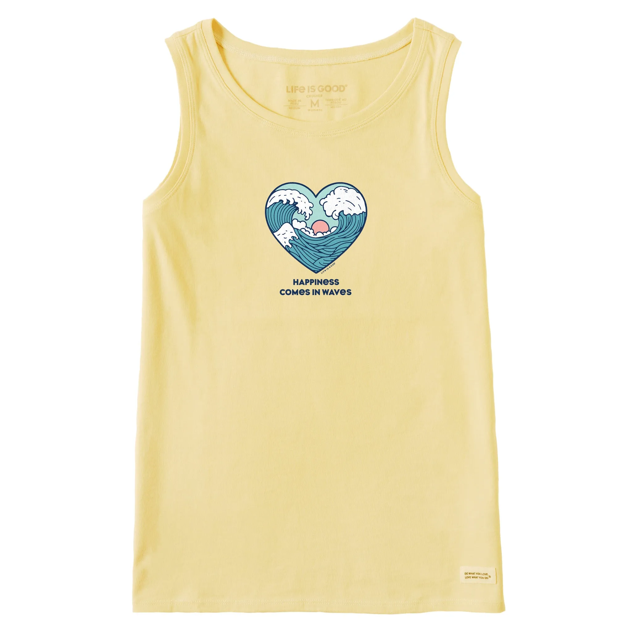 Women's Happiness Comes in Waves Heart Crusher Tank Life is Good
