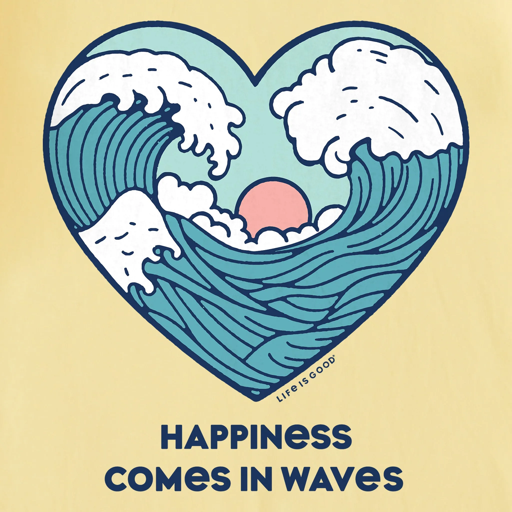 Women's Happiness Comes in Waves Heart Crusher Tank Life is Good