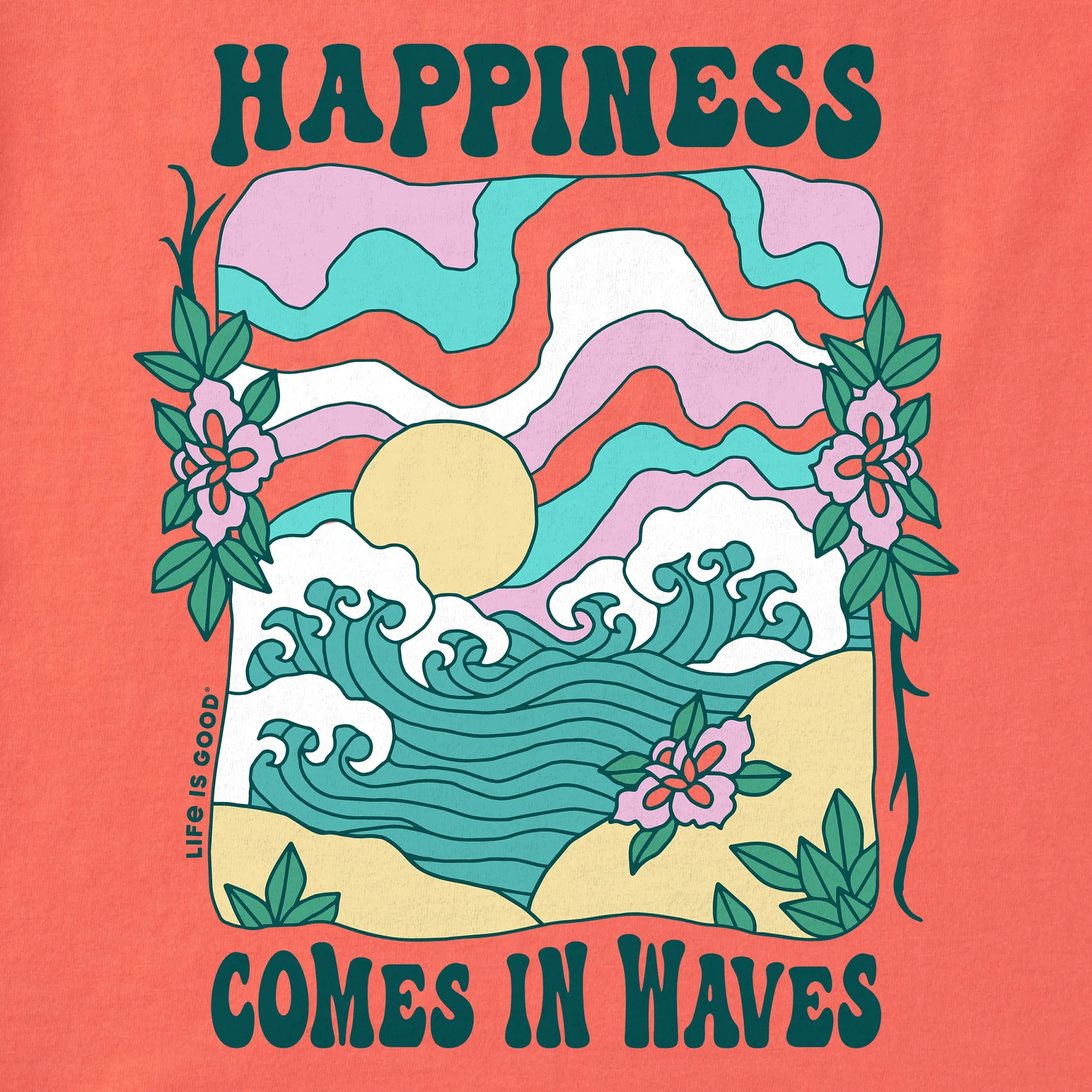 Women's Happiness Wave Short Sleeve Crusher Boxy Tee Life is Good