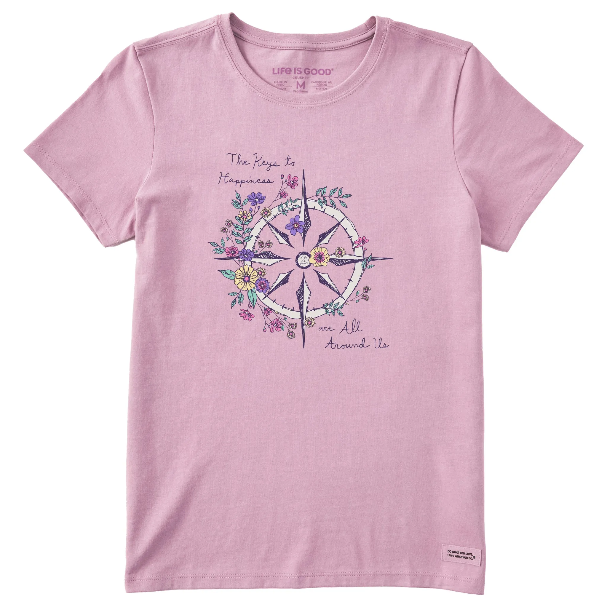 Women's Happiness Wildflower Compass Short Sleeve Crusher Tee Life is Good