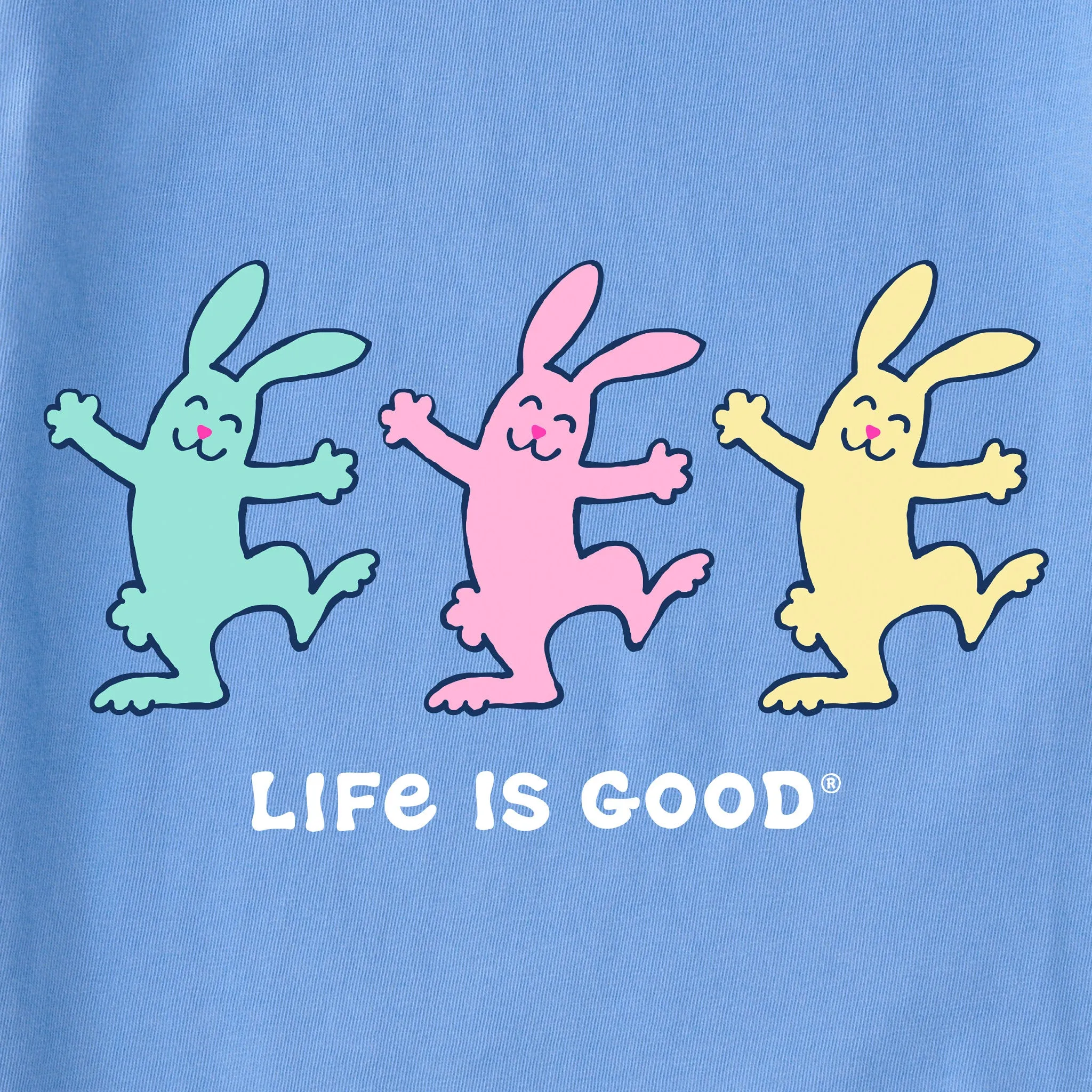 Women's Happy Bunnies Short Sleeve Crusher Vee Life is Good
