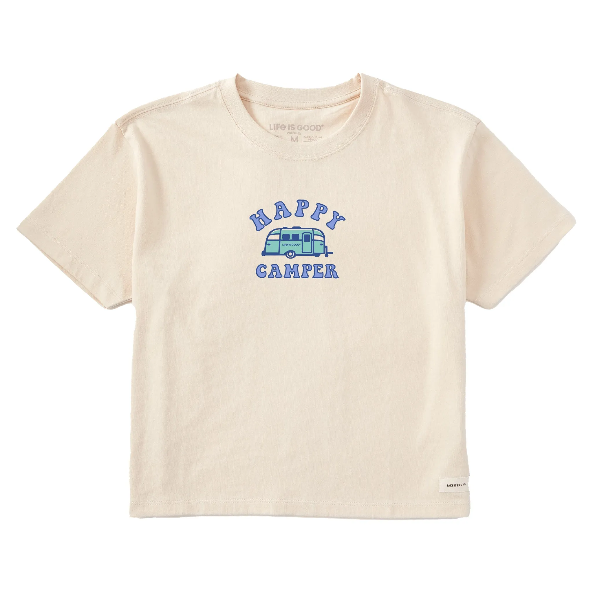 Women's Happy Camper Short Sleeve Crusher Boxy Tee Life is Good
