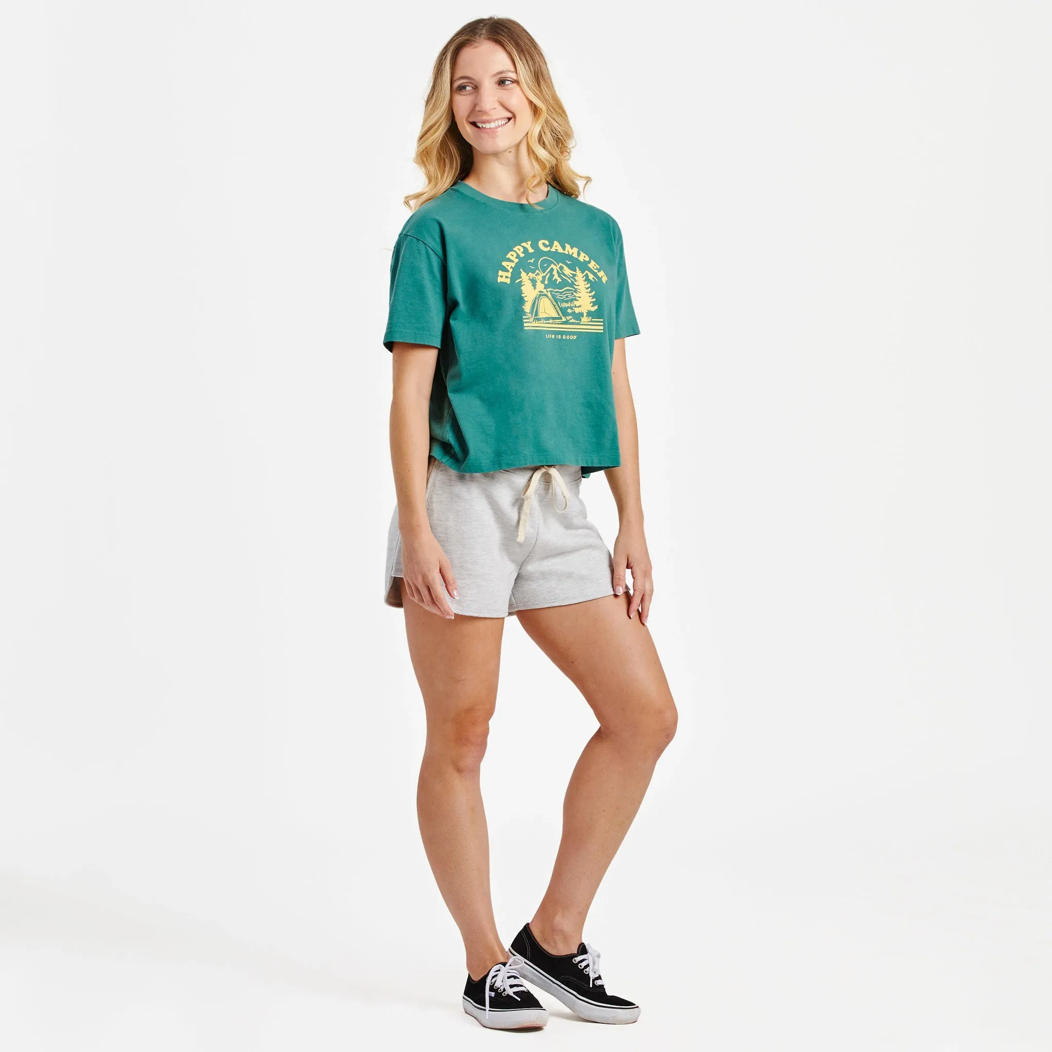 Women's Happy Camper Short Sleeve Crusher Boxy Tee Life is Good