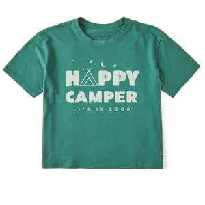 Women's Happy Camper Tent Night Short Sleeve Crusher Boxy Tee Life is Good