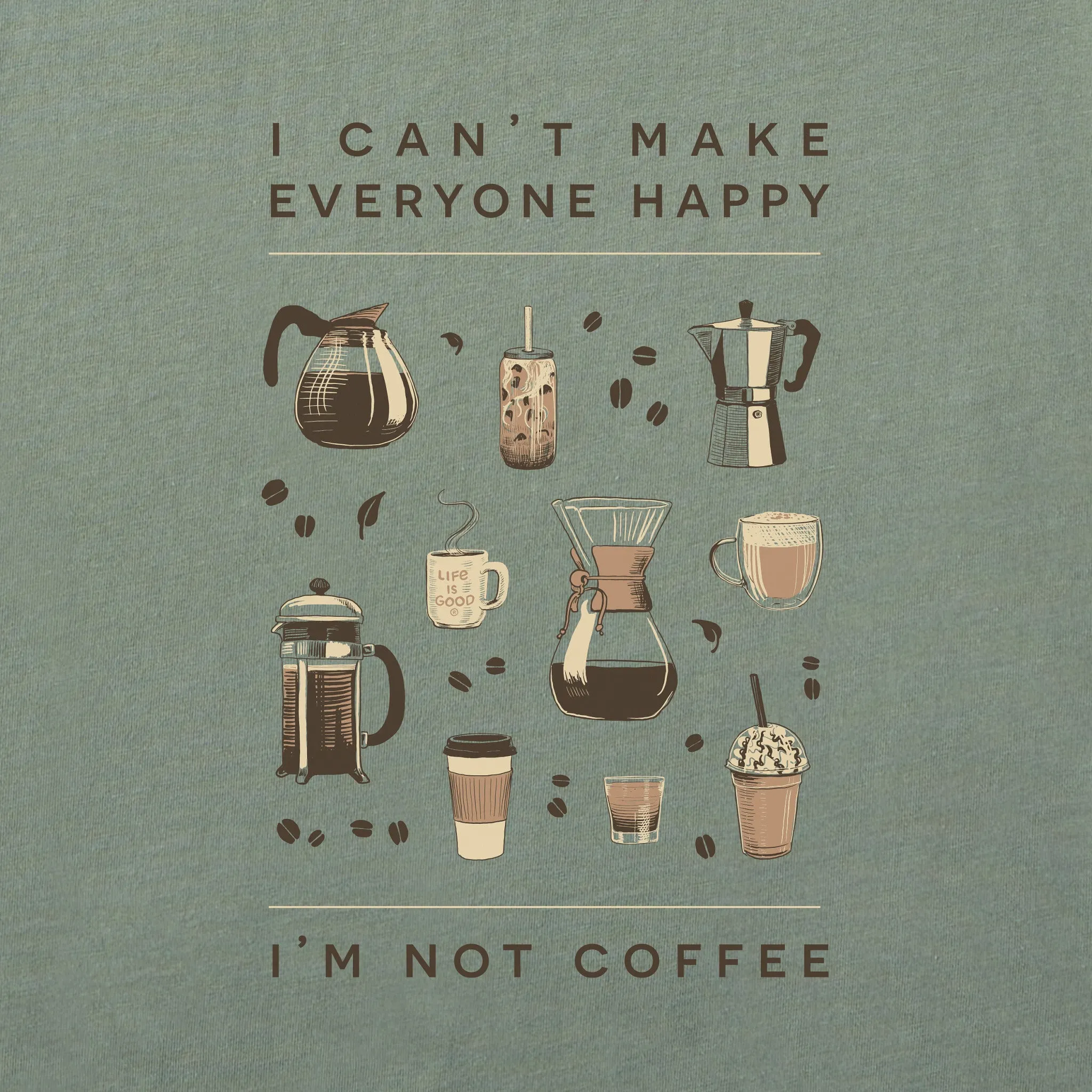 Women's Happy Coffee Short Sleeve Crusher Tee Life is Good