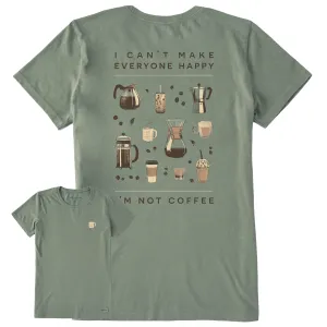 Women's Happy Coffee Short Sleeve Crusher Tee Life is Good