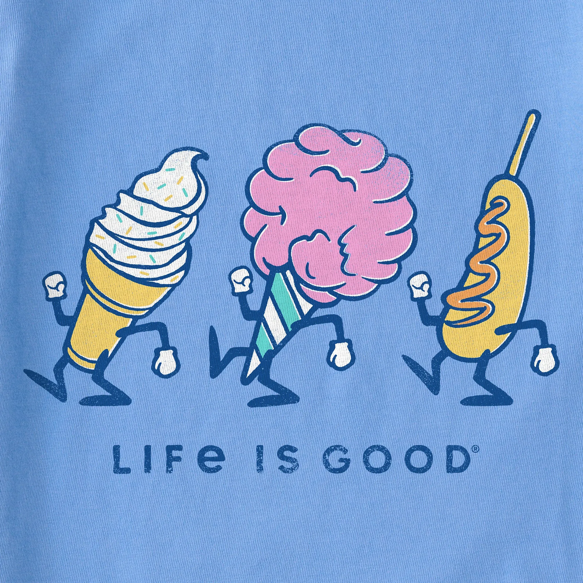Women's Happy Fair Food Short Sleeve Crusher Boxy Tee Life is Good