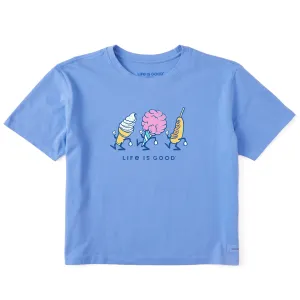 Women's Happy Fair Food Short Sleeve Crusher Boxy Tee Life is Good