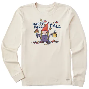 Women's Happy Fall Gnome Braids Long Sleeve Crusher Tee Life is Good