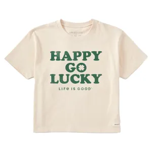 Women's Happy Go Lucky Irish Short Sleeve Crusher Boxy Tee Life is Good