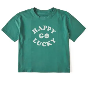 Women's Happy Go Lucky Short Sleeve Crusher Boxy Tee Life is Good