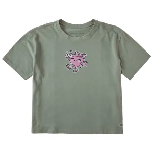 Women's Happy Heart Short Sleeve Crusher Boxy Tee Life is Good
