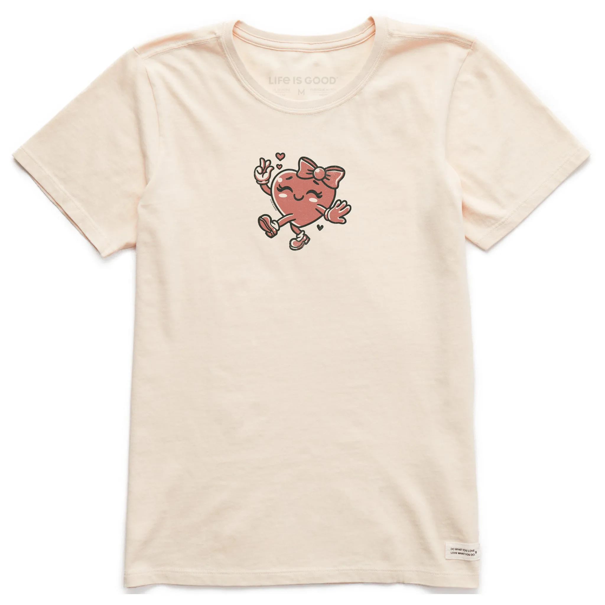 Women's Happy Heart Short Sleeve Crusher Tee Life is Good