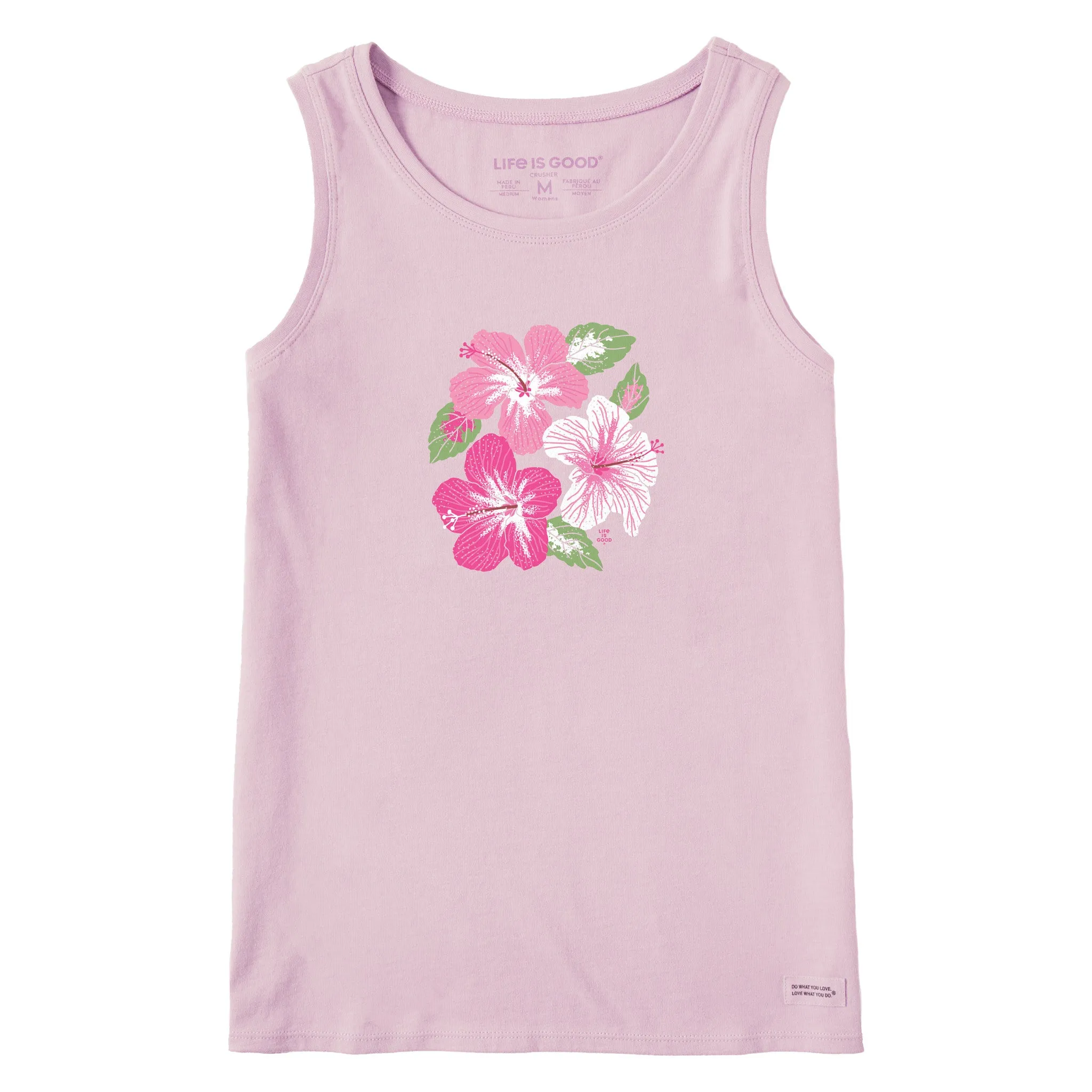 Women's Happy Hibiscus Crusher Tank Life is Good