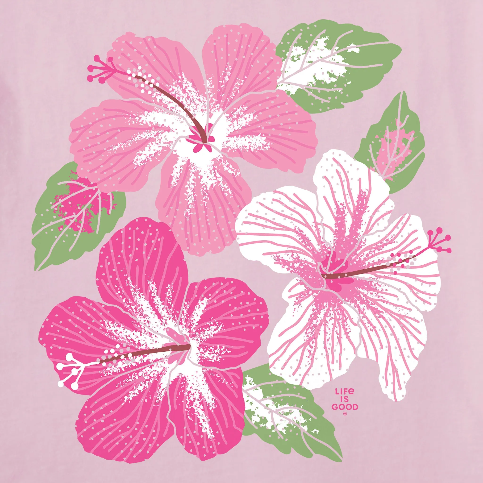 Women's Happy Hibiscus Crusher Tank Life is Good