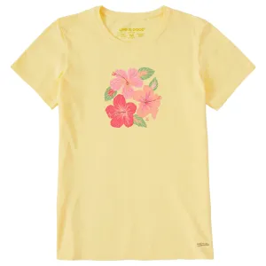 Women's Happy Hibiscus Short Sleeve Tee Life is Good