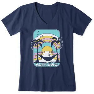 Women's Happy Hour Hammock Short Sleeve Crusher-LITE Vee Life is Good