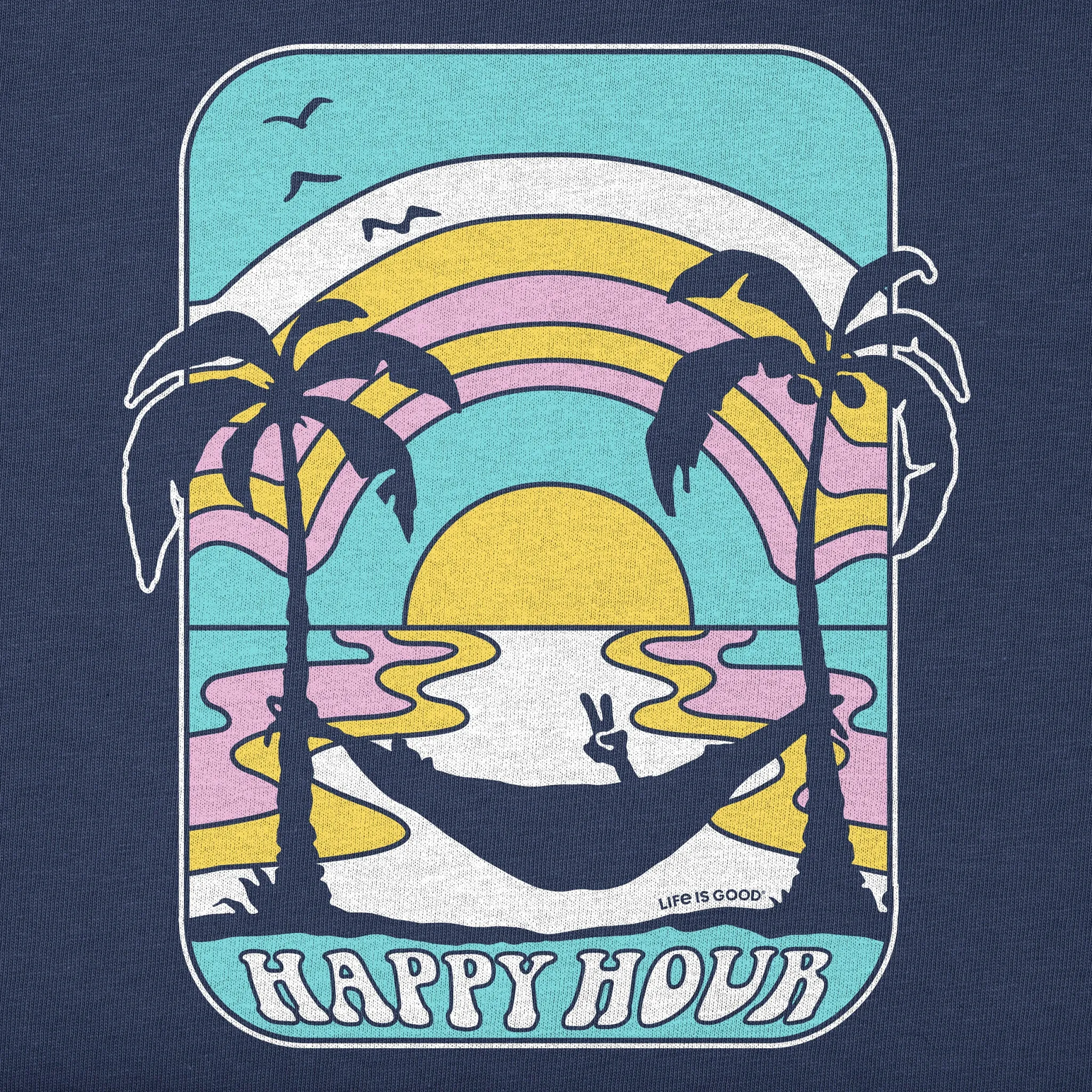 Women's Happy Hour Hammock Short Sleeve Crusher-LITE Vee Life is Good