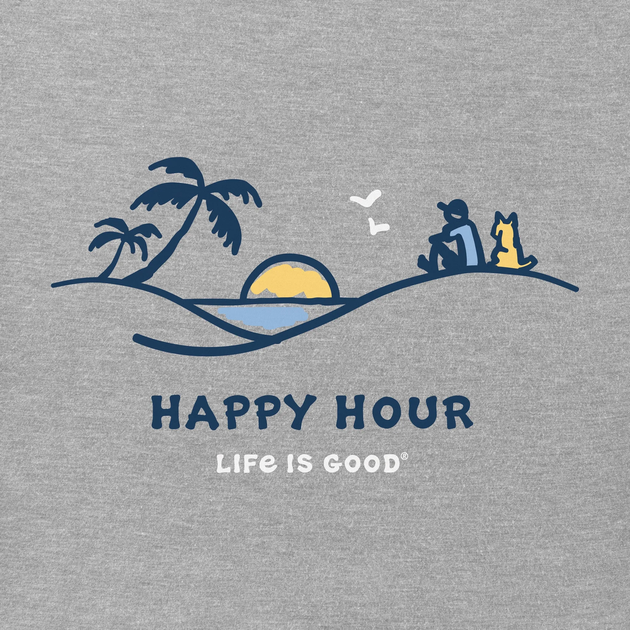 Women's Happy Hour Palm Sunset Short Sleeve Vee Life is Good