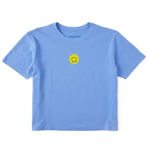 Women's Happy Pickleball Short Sleeve Crusher Boxy Tee Life is Good