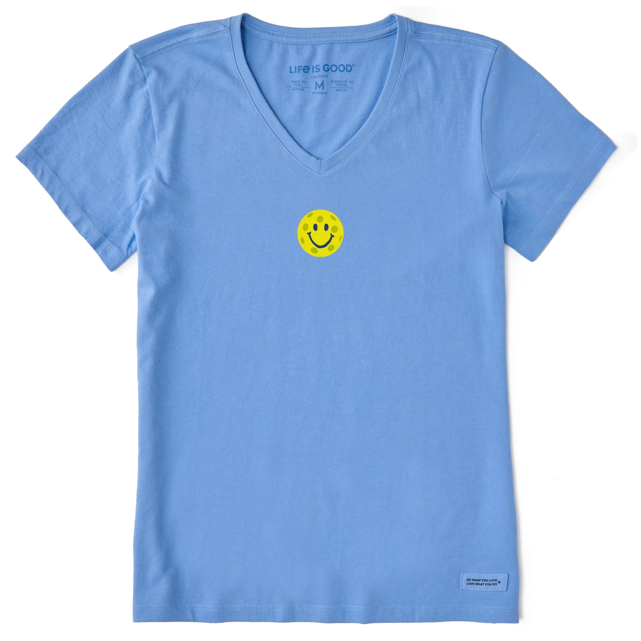 Women's Happy Pickleball Short Sleeve Vee Life is Good